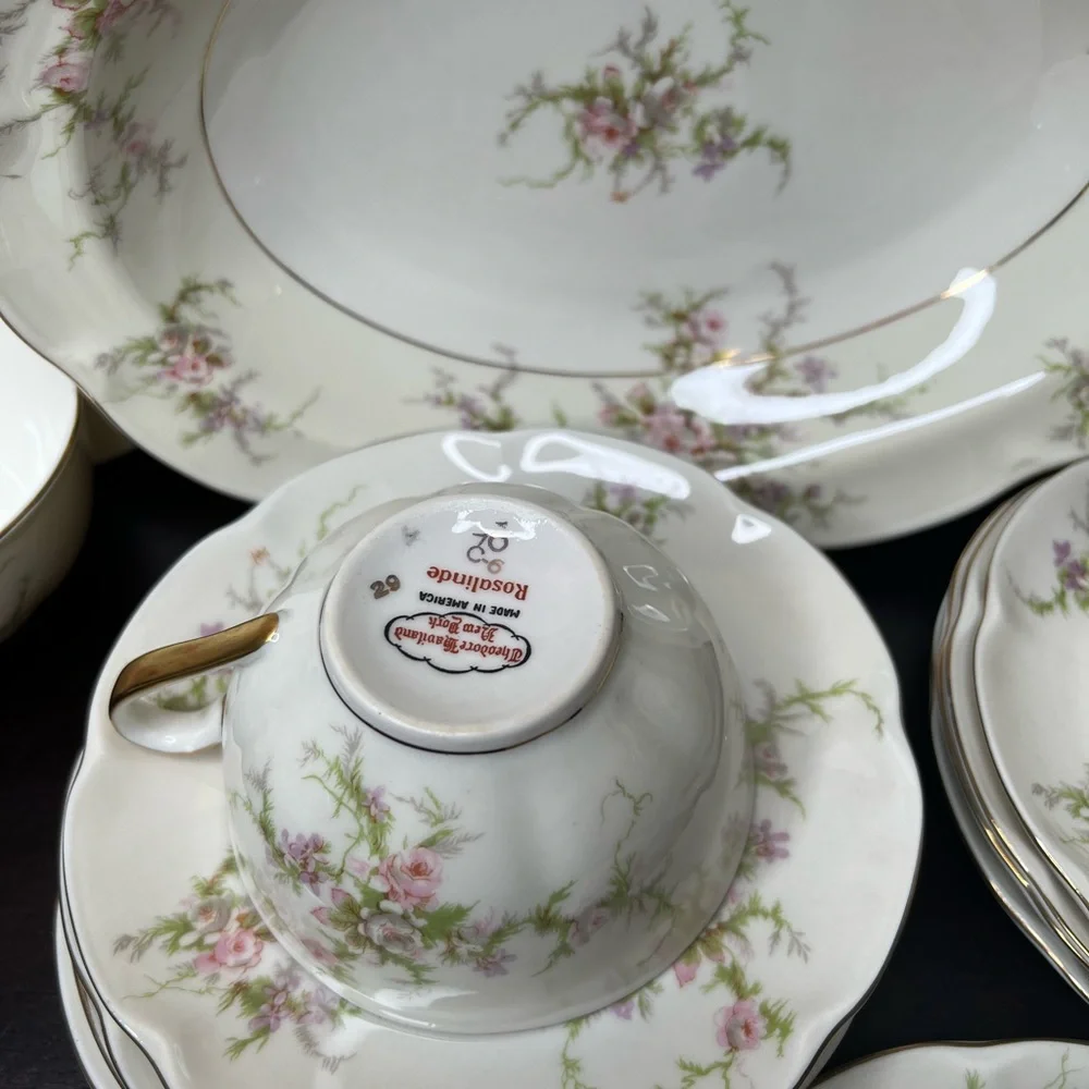 Vintage Theodore Haviland New York Rosalinde China, 10” vegetable platter